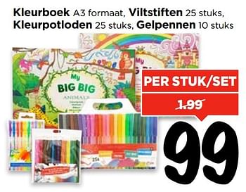 Aanbiedingen Kleurboek viltstiften kleurpotloden gelpennen - Huismerk Vomar - Geldig van 09/04/2017 tot 15/04/2017 bij Vomar