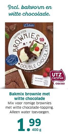 Aanbiedingen Bakmix brownie met witte chocolade - Belbake - Geldig van 04/04/2017 tot 15/04/2017 bij Lidl