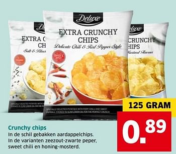 Aanbiedingen Crunchy chips - Deluxe - Geldig van 04/04/2017 tot 15/04/2017 bij Lidl