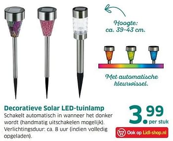 Aanbiedingen Decoratieve solar led-tuinlamp - Huismerk - Lidl - Geldig van 04/04/2017 tot 15/04/2017 bij Lidl
