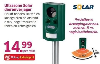 Aanbiedingen Ultrasone solar dierenverjager - Huismerk - Lidl - Geldig van 04/04/2017 tot 15/04/2017 bij Lidl