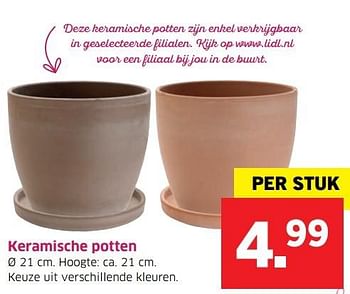 Aanbiedingen Keramische potten - Huismerk - Lidl - Geldig van 04/04/2017 tot 15/04/2017 bij Lidl