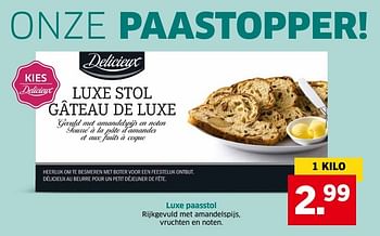 Aanbiedingen Luxe paasstol - Delicieux - Geldig van 04/04/2017 tot 15/04/2017 bij Lidl