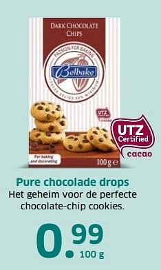 Aanbiedingen Pure chocolade drops - Belbake - Geldig van 04/04/2017 tot 15/04/2017 bij Lidl
