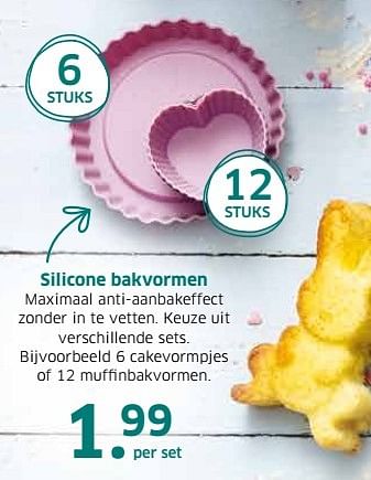 Aanbiedingen Silicone bakvormen - Huismerk - Lidl - Geldig van 04/04/2017 tot 15/04/2017 bij Lidl