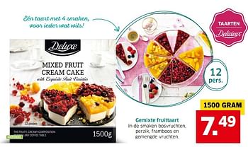 Aanbiedingen Gemixte fruittaart - Delicieux - Geldig van 04/04/2017 tot 15/04/2017 bij Lidl