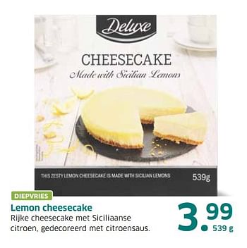 Aanbiedingen Lemon cheesecake - Deluxe - Geldig van 04/04/2017 tot 15/04/2017 bij Lidl