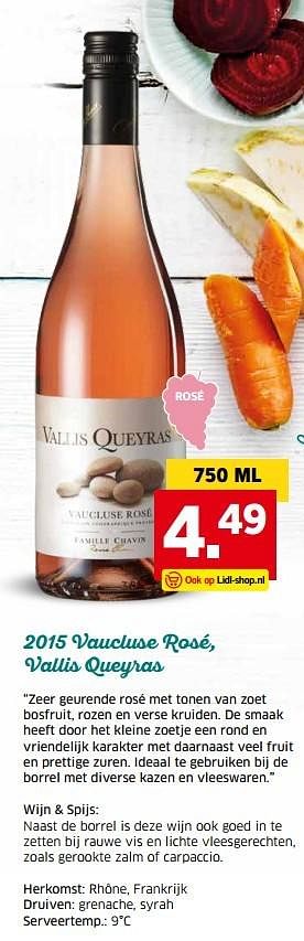 Aanbiedingen Vallis queyras - Rosé wijnen - Geldig van 04/04/2017 tot 15/04/2017 bij Lidl