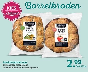 Aanbiedingen Breekbrood met saus - Delicieux - Geldig van 04/04/2017 tot 15/04/2017 bij Lidl