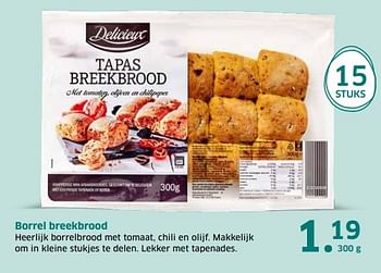 Aanbiedingen Borrel breekbrood - Delicieux - Geldig van 04/04/2017 tot 15/04/2017 bij Lidl