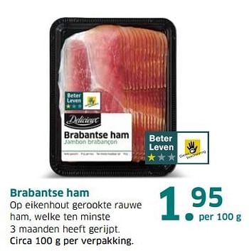 Aanbiedingen Brabantse ham - Delicieux - Geldig van 04/04/2017 tot 15/04/2017 bij Lidl