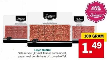 Aanbiedingen Luxe salami - Deluxe - Geldig van 04/04/2017 tot 15/04/2017 bij Lidl