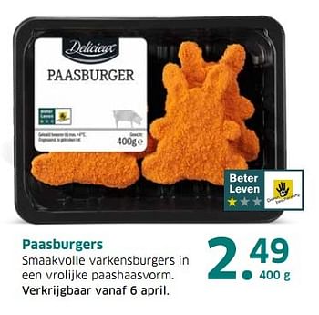 Aanbiedingen Paasburgers - Delicieux - Geldig van 04/04/2017 tot 15/04/2017 bij Lidl