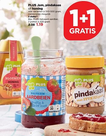 Aanbiedingen Plus halvajam aardbei - Huismerk - Plus - Geldig van 09/04/2017 tot 15/04/2017 bij Plus