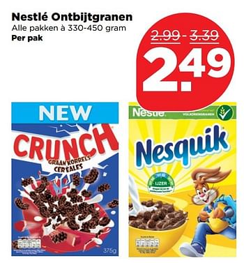 Aanbiedingen Nestlé ontbijtgranen - Nestlé - Geldig van 09/04/2017 tot 15/04/2017 bij Plus