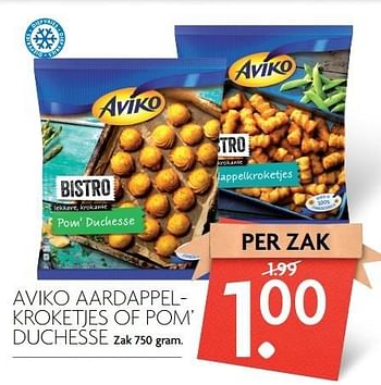 Aanbiedingen Aviko aardappelkroketjes of pom` duchesse - Aviko - Geldig van 09/04/2017 tot 15/04/2017 bij Deka Markt