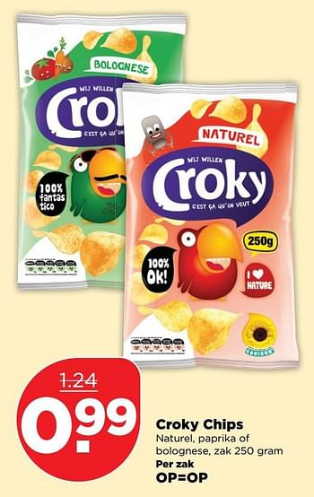 Aanbiedingen Croky chips - Croky - Geldig van 09/04/2017 tot 15/04/2017 bij Plus