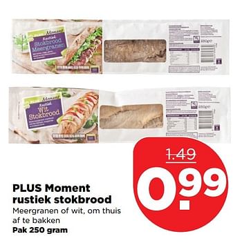 Aanbiedingen Plus moment rustiek stokbrood - Huismerk - Plus - Geldig van 09/04/2017 tot 15/04/2017 bij Plus