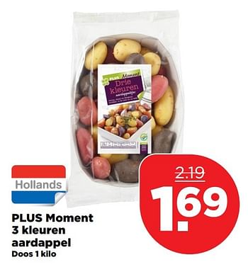 Aanbiedingen Plus moment 3 kleuren aardappel - Huismerk - Plus - Geldig van 09/04/2017 tot 15/04/2017 bij Plus