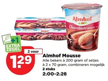 Aanbiedingen Almhof mousse - Almhof - Geldig van 09/04/2017 tot 15/04/2017 bij Plus