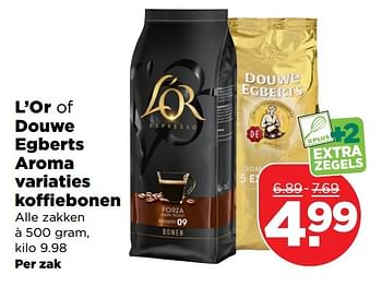 Aanbiedingen L`or of douwe egberts aroma variaties koffiebonen - Huismerk - Plus - Geldig van 09/04/2017 tot 15/04/2017 bij Plus