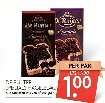 Aanbiedingen De ruijter specials hagelslag - De Ruijter - Geldig van 09/04/2017 tot 15/04/2017 bij Deka Markt