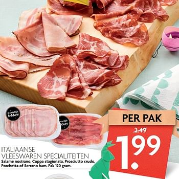 Aanbiedingen Italiaanse vleeswaren specialiteiten - Huismerk - Deka Markt - Geldig van 09/04/2017 tot 15/04/2017 bij Deka Markt