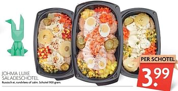 Aanbiedingen Johma luxe saladeschotel - Johma - Geldig van 09/04/2017 tot 15/04/2017 bij Deka Markt
