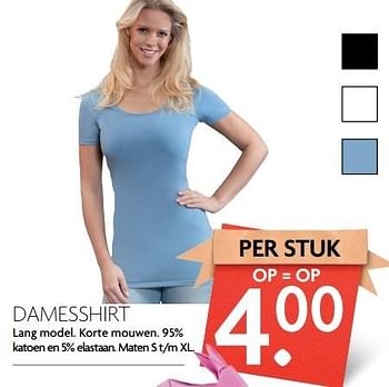 Aanbiedingen Damesshirt - Huismerk - Deka Markt - Geldig van 09/04/2017 tot 15/04/2017 bij Deka Markt