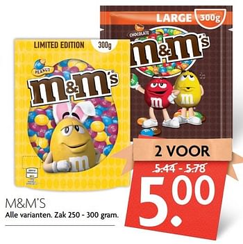 Aanbiedingen M+m`s - M&amp;M', s - Geldig van 09/04/2017 tot 15/04/2017 bij Deka Markt