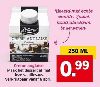 Aanbiedingen Crème anglaise - Delicieux - Geldig van 04/04/2017 tot 15/04/2017 bij Lidl
