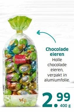 Aanbiedingen Chocolade eieren - Favorina - Geldig van 04/04/2017 tot 15/04/2017 bij Lidl