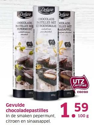 Aanbiedingen Gevulde chocoladepastilles - Deluxe - Geldig van 04/04/2017 tot 15/04/2017 bij Lidl