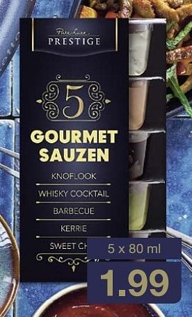 Aanbiedingen Gourmet sauzen - Prestige - Geldig van 10/04/2017 tot 15/04/2017 bij Aldi