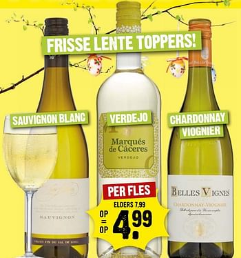 Aanbiedingen Frisse lente toppers - Witte wijnen - Geldig van 09/04/2017 tot 15/04/2017 bij Dirk III