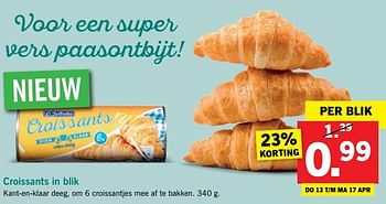 Aanbiedingen Croissants in blik - Huismerk - Lidl - Geldig van 10/04/2017 tot 15/04/2017 bij Lidl