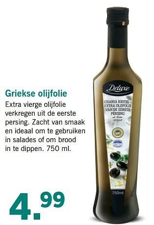 Aanbiedingen Griekse olijfolie - Deluxe - Geldig van 10/04/2017 tot 15/04/2017 bij Lidl