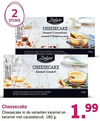 Aanbiedingen Cheesecake - Deluxe - Geldig van 10/04/2017 tot 15/04/2017 bij Lidl
