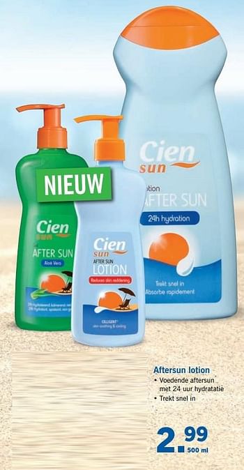 Aanbiedingen Aftersun lotion - Cien sun - Geldig van 10/04/2017 tot 15/04/2017 bij Lidl