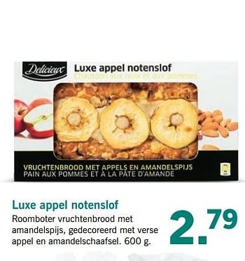 Aanbiedingen Luxe appel notenslof - Delicieux - Geldig van 10/04/2017 tot 15/04/2017 bij Lidl