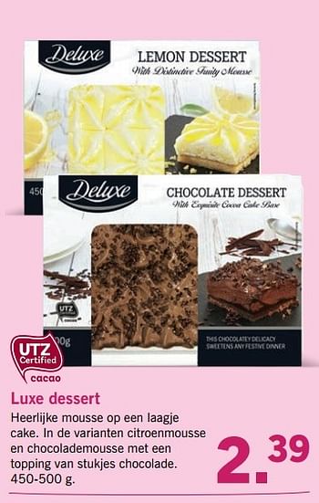 Aanbiedingen Luxe dessert - Deluxe - Geldig van 10/04/2017 tot 15/04/2017 bij Lidl
