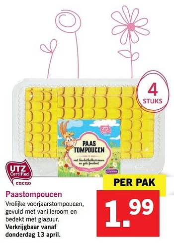 Aanbiedingen Paastompoucen - Huismerk - Lidl - Geldig van 10/04/2017 tot 15/04/2017 bij Lidl