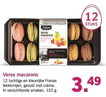 Aanbiedingen Verse macarons - Delicieux - Geldig van 10/04/2017 tot 15/04/2017 bij Lidl