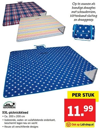 Aanbiedingen Xxl-picknickkleed - Huismerk - Lidl - Geldig van 10/04/2017 tot 15/04/2017 bij Lidl