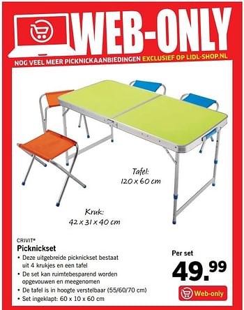 Aanbiedingen Picknickset - Crivit - Geldig van 10/04/2017 tot 15/04/2017 bij Lidl
