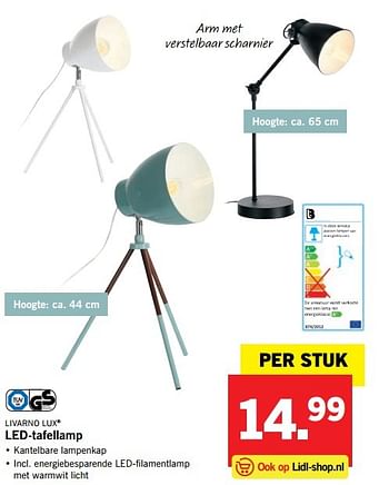 Aanbiedingen Led-tafellamp - livarnolux - Geldig van 10/04/2017 tot 15/04/2017 bij Lidl