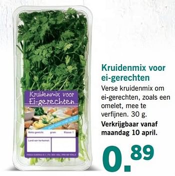 Aanbiedingen Kruidenmix voor ei-gerechten - Huismerk - Lidl - Geldig van 10/04/2017 tot 15/04/2017 bij Lidl