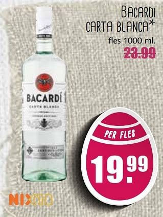 Aanbiedingen Bacardi carta blanca - Bacardi - Geldig van 10/04/2017 tot 15/04/2017 bij MCD Supermarkten