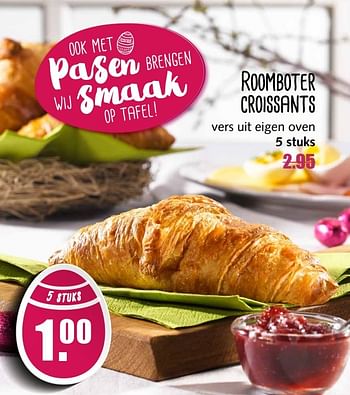 Aanbiedingen Roomboter croissants - Huismerk - MCD Supermarkten - Geldig van 10/04/2017 tot 15/04/2017 bij MCD Supermarkten