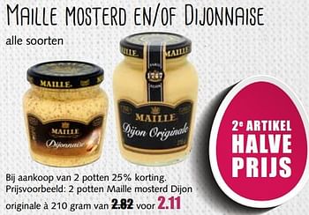 Aanbiedingen Maille mosterd en of dijonnaise - Maille - Geldig van 10/04/2017 tot 15/04/2017 bij MCD Supermarkten